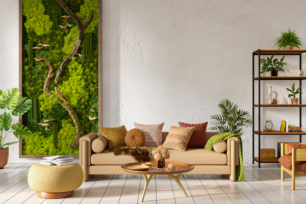 How to Achieve a Biophilic Living Room with Plants and Natural Light? Biophilic design living room,